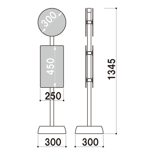 バス停風ディスプレイサイン BUS-01C-W 両面(BUS-01C-W)_2