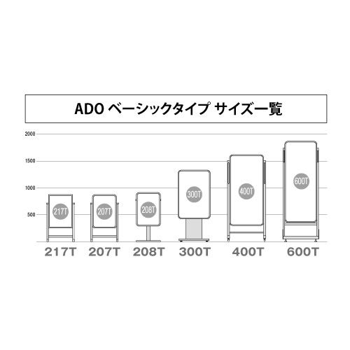 LED電飾スタンドサイン H1611×W710mm シルバー ADO-400T-LED(ADO-400T-LED )_3