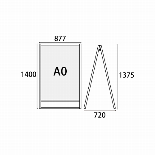 フラットオープンスタンド看板 A0 両面 FOSK-A0R シルバー(FOSK-A0R)_2