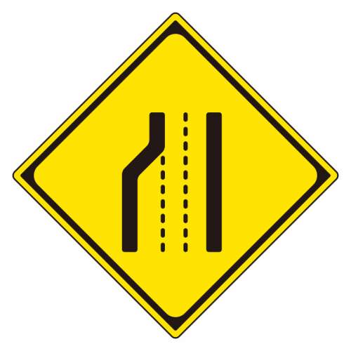 道路標識 警戒標識 車線数減少（211）片面表示 894-45B(894-45B)