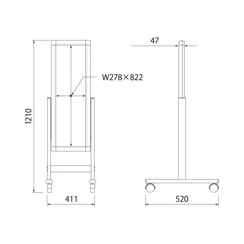 フロアースタンド 1/2ロータイプ 両面 A1・1/2_6