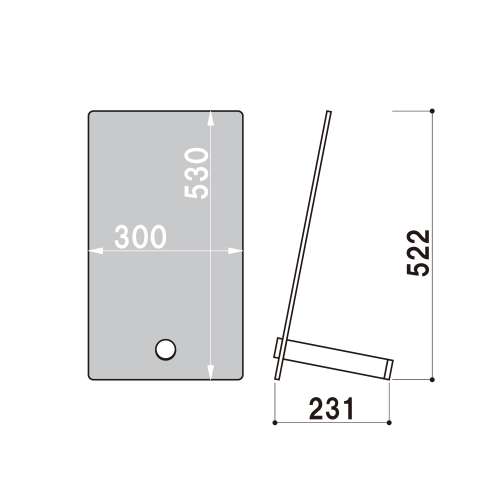 サインボード　PF-530MW　面板：マットクリア　バー：ホワイト(PF-530MW)_3