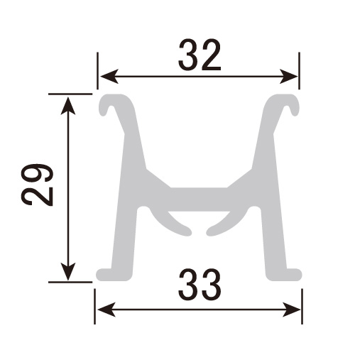 パノラマコーナーレール用パノラマレール PR-H29-4 L=4000mm(PR-H29-4)_2