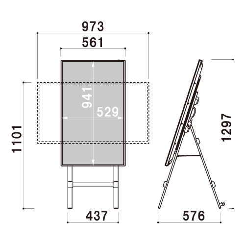 Comabo イーゼルタイプ TP43CS3 ブラック(TP43CS3　ブラック　(使用ディスプレイ：フィリップス43BDL4050Q/11))_2