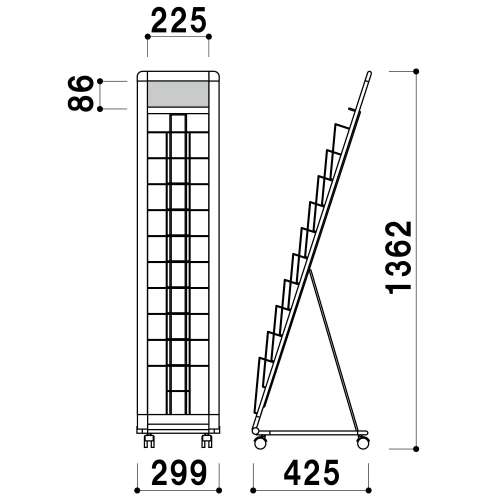 L型カタログスタンド　PRL-101W　ホワイト(PRL-101W)_3