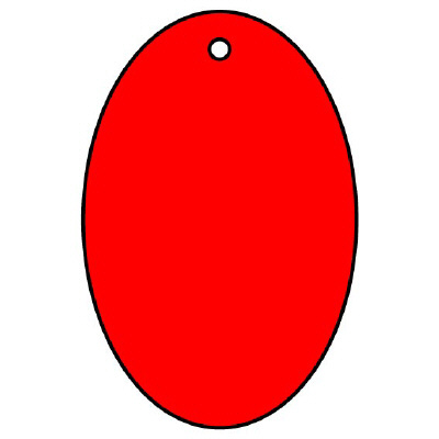 エコユニボード 赤 45×30×2.0mm厚 だ円型 φ4mm穴上1 5枚1組 886-50(886-50)