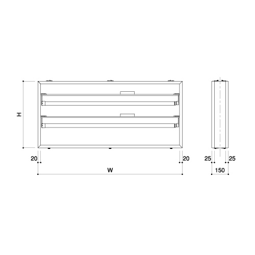 開閉式 壁面・吊下げサイン 両面 W600×H300×D150mm シルバー ADZ-150T型( ADZ 600×300×150T)_2