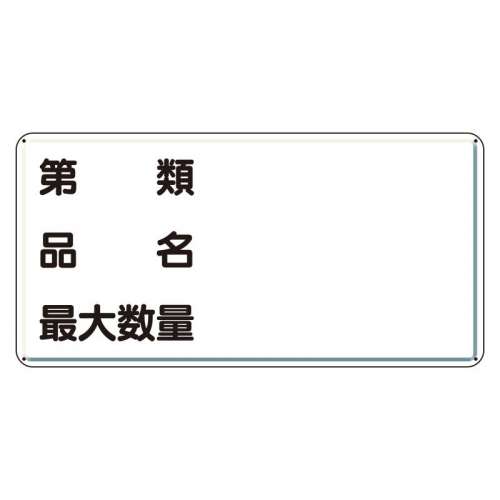 危険物標識 ヨコ 第類 品名 最大数量鉄板 319-13(319-13)