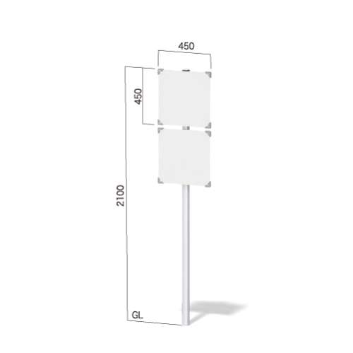 標識サイン インフォメックス NECOタイプ W450×H450mm×2段(片面：NECO-4　　両面：NECO-44)_2