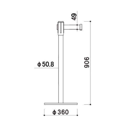 ベルトパーテーション スタンドD ステン TR-500(TR-500)_2